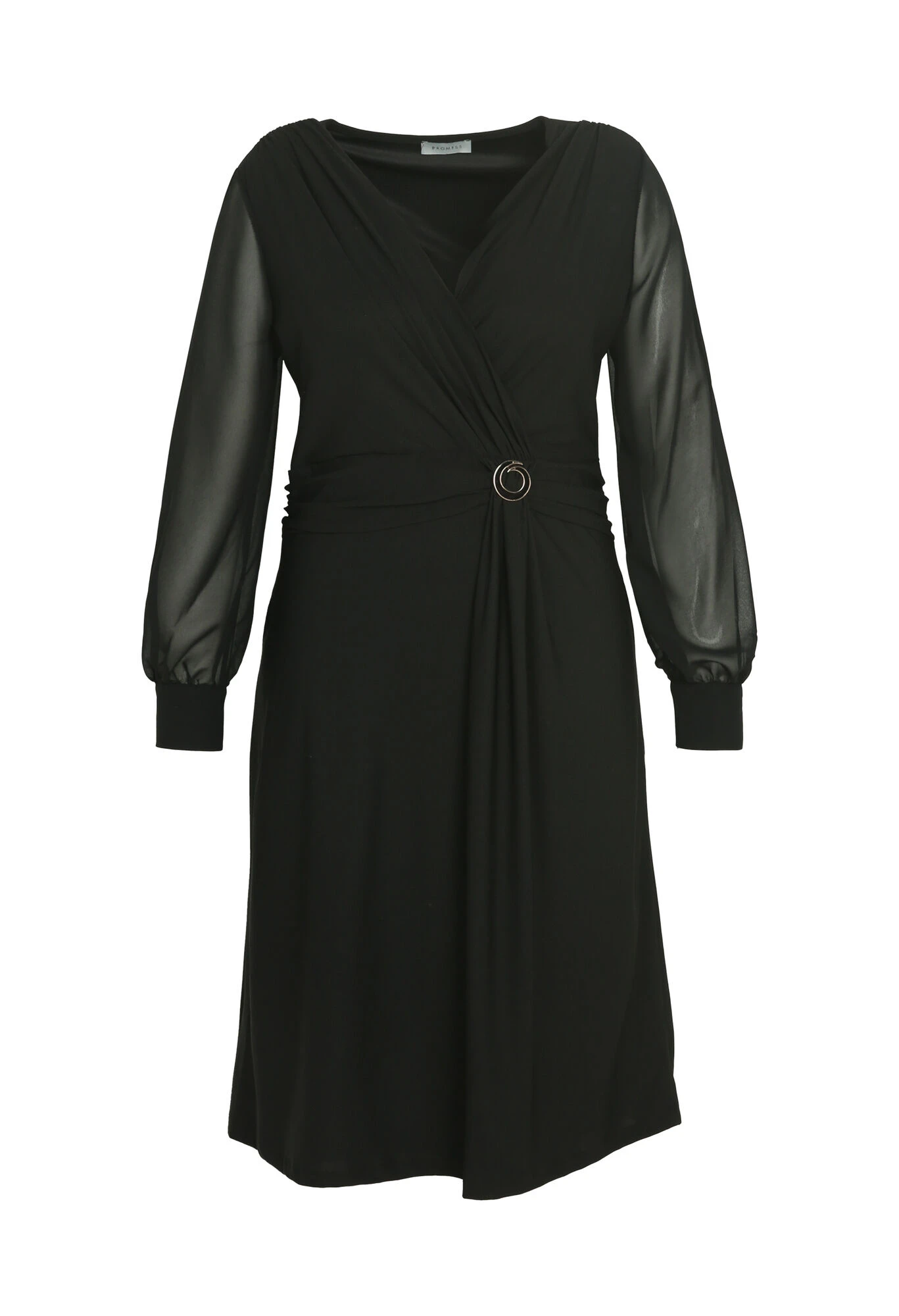 Robe Portefeuille Courte Unie Avec Manches En Voile 10 Robe Portefeuille Courte Unie Avec Manches En Voile – Image 8