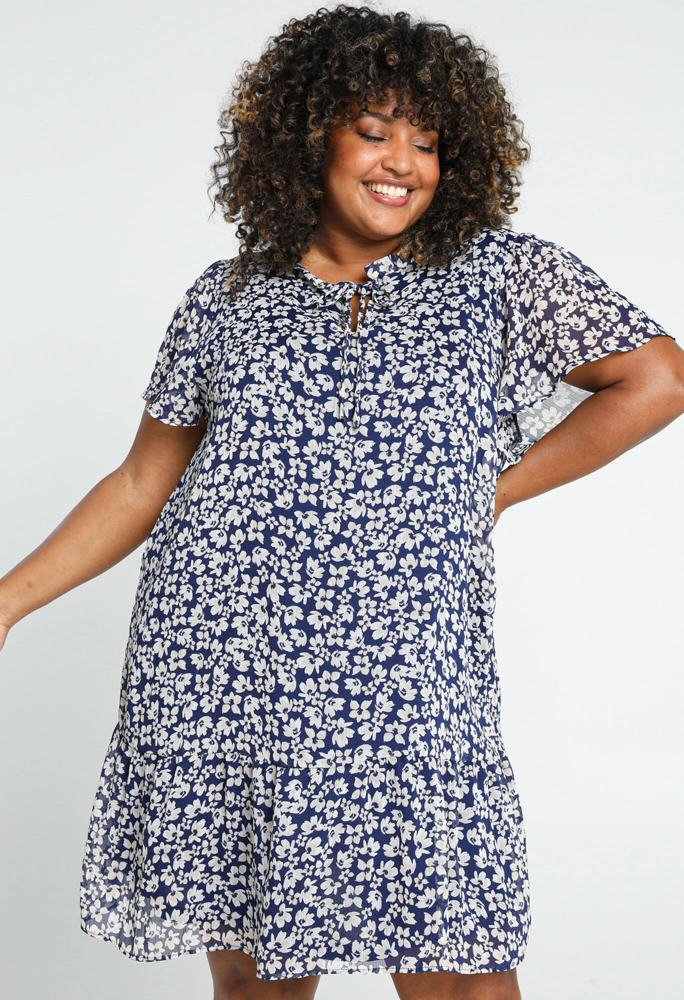 Robe Courte En Voile Imprimé Floral