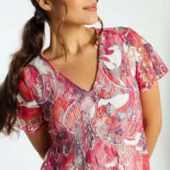 Robe Courte Volantée Avec Dentelle -Promos Robe Divine Magasin 089a35abe028182973e5c1b5487e0db174c28cc9 96M322508 25 2 6