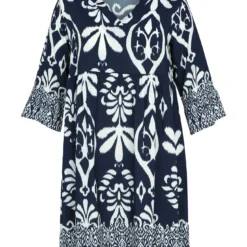 Robe Tunique Courte En Viscose à Imprimé Bicolore -Promos Robe Divine Magasin 11d0e44803901beafb9c14bff736704633415153 9YR132204 19 1 1