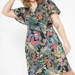 Robe Genoux à Motif Floral