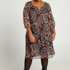 Robe Mi-longue Plissée à Imprimé Cachemire -Promos Robe Divine Magasin 19c3a4f354feba92cd30143d69bafa476a16684e 9YR132801 65 2 8