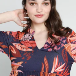 Robe Avec Volants Motif Feuillage -Promos Robe Divine Magasin 2c225947c4f601f93e11517dce649c9f3ba58c3c 96M322302 28 2 6