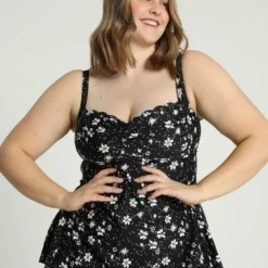 Robe De Plage à Pois Et Fleurs