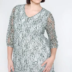 Robe à Dentelle à Imprimé Graphique