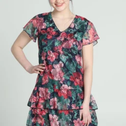 Robe Avec Volants Et Imprimé Floral