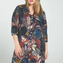 Robe En Viscose Imprimé Fleuri