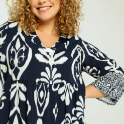 Robe Tunique Courte En Viscose à Imprimé Bicolore -Promos Robe Divine Magasin 4e6c07caafd480269e522610d62b45f790563984 9YR132204 19 2 7