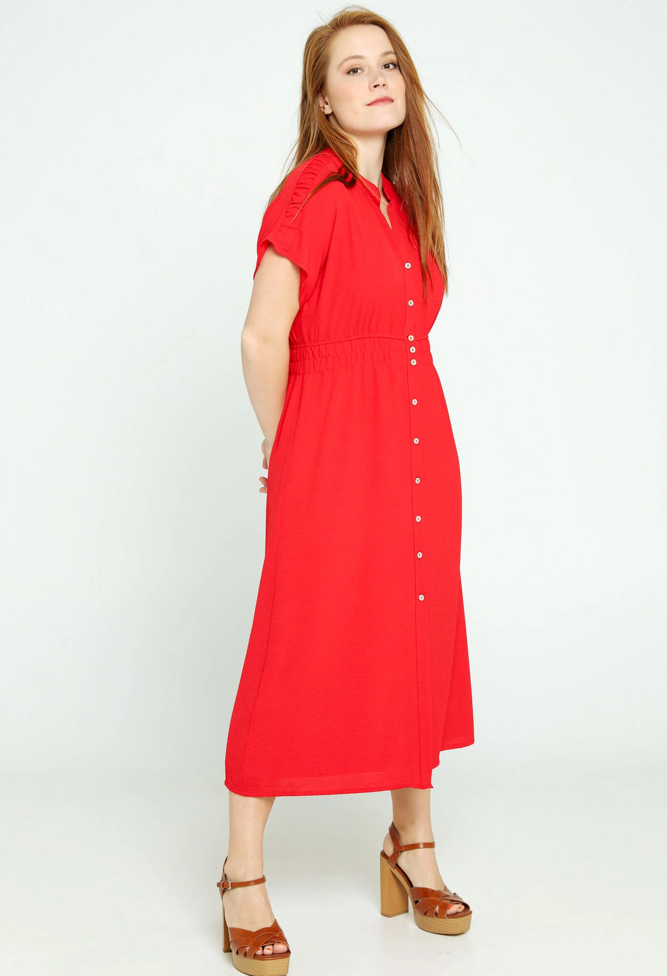 Robe Longue Boutonnée Unie 9 Robe Longue Boutonnée Unie – Image 7