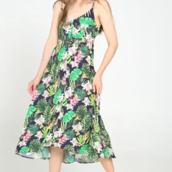 Cassis - Robe Longue Imprimé Tropical