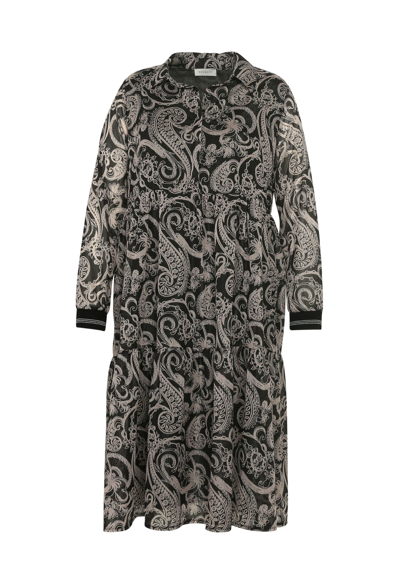 Robe Mi-longue En Voile Avec Imprimé Cachemire Et Lurex 9 Robe Mi-longue En Voile Avec Imprimé Cachemire Et Lurex – Image 7