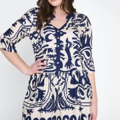 Robe En Viscose à Motif Ethnique
