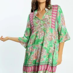 Robe Folk à Motif Cachemire