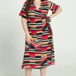 Robe Portefeuille à Rayures -Promos Robe Divine Magasin 63c29739ea12ee56fd488673c59a10d5a1ff2d4f 9VR332001 65 2 7