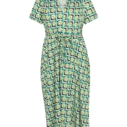 Robe Longue à Motif Géométrique