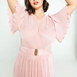 Robe Longue Unie Plissée -Promos Robe Divine Magasin 68ce5af243fc775eae013b02f23d9b01ae344b65 9YR221401 20 2 4