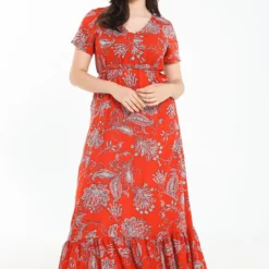 Robe Longue à Imprimé Cachemire -Promos Robe Divine Magasin 6b374cb4cfd2482104811301cc5410c477fe4617 76R332008 28 2 8