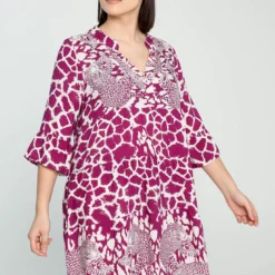 Robe Courte En Viscose Imprimé Léopard