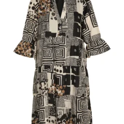 Robe à Manches évasées Et Imprimé Graphique -Promos Robe Divine Magasin 79d2206151fb2d084ed6c8da0c113519fe3f6ac4 96R322804 147 1 1