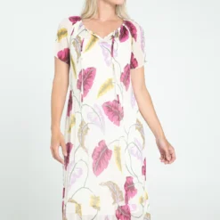 Cassis - Robe Plissée Imprimé Feuilles