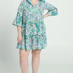 Robe Courte à Volants Avec Imprimé Cachemire -Promos Robe Divine Magasin 89c5247fe28aad47aabd4ec63db3ce7c764f86dc 9YR132902 39 2 7