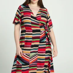 Robe Portefeuille à Rayures