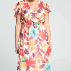 Robe Mi-longue Motif Aquarelle