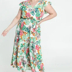 Robe Longue Portefeuille à Volants