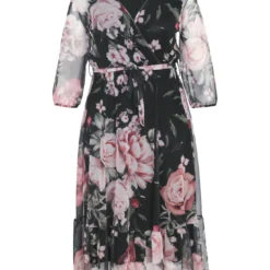 Longue Robe En Cache Cœur à Imprimé Floral -Promos Robe Divine Magasin a60b3a70193718abecc505742805dd1cbb5f448c 9YR232401 69 1 1