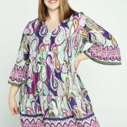 Robe En Viscose à Imprimé Cachemire Avec Bijoux