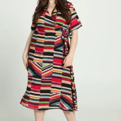 Robe Portefeuille à Rayures -Promos Robe Divine Magasin a91ba24ad1143f60d5a2e565143e8f7dd7b412fb 9VR332001 65 2 3