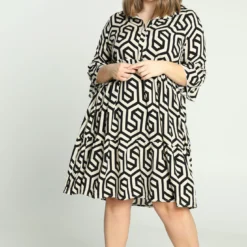 Robe En Viscose à Imprimé Géométrique -Promos Robe Divine Magasin aab9955fd7825cf5615b14789489ee16065d5810 9YR132206 69 2 9