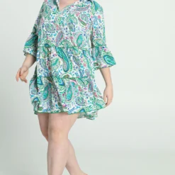 Robe Courte à Volants Avec Imprimé Cachemire -Promos Robe Divine Magasin aeb3d4166399a7d71d11a575a7511a6941bc80ed 9YR132902 39 2 9