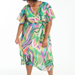 Longue Robe Plissée à Imprimé Graphique -Promos Robe Divine Magasin b21e79e903f24380ad481abdc5cd099c3b60ac83 7YR222906 39 2 7