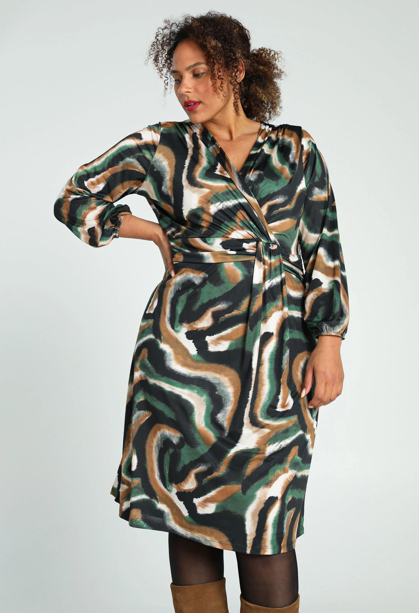 Robe Portefeuille Courte à Motif Graphique