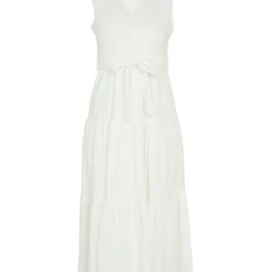 Robe Longue Unie Avec Effet Broderie