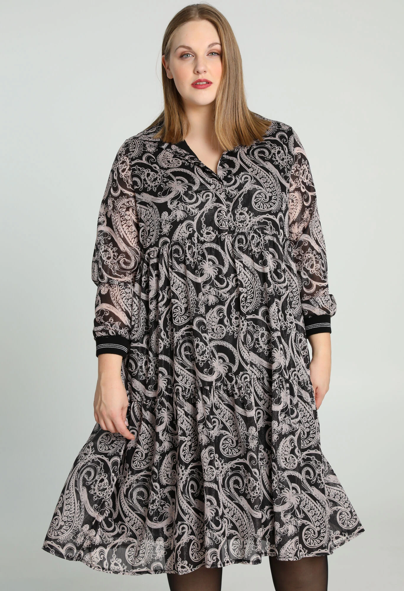 Robe Mi-longue En Voile Avec Imprimé Cachemire Et Lurex 5 Robe Mi-longue En Voile Avec Imprimé Cachemire Et Lurex – Image 3