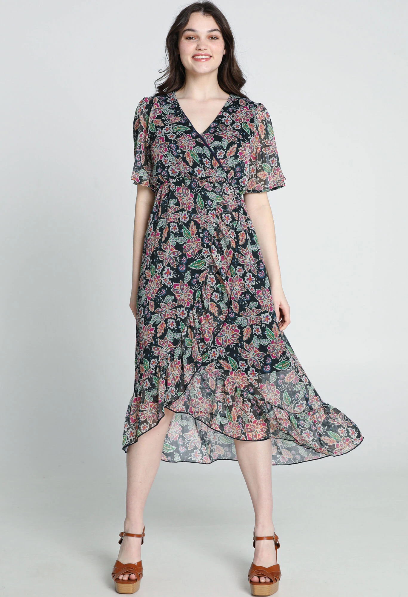 Robe Longue Cache-cœur Avec Volants 9 Robe Longue Cache-cœur Avec Volants – Image 7