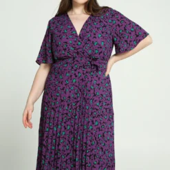 Robe Longue Portefeuille Effet Plissé