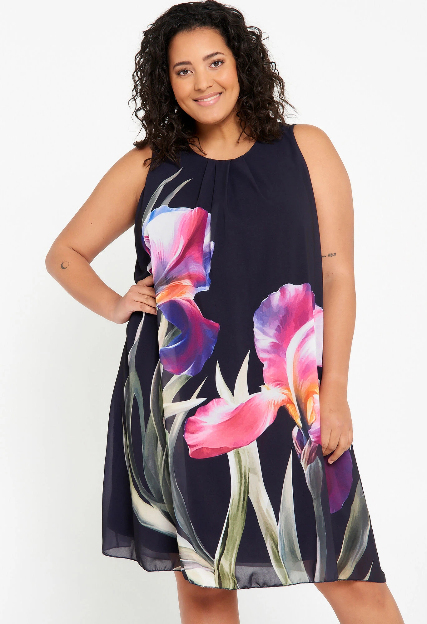 Robe En Voile à Motif Floral