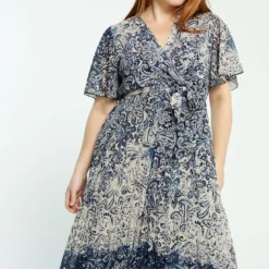 Robe Plissée Imprimé Cachemire