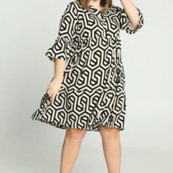 Robe En Viscose à Imprimé Géométrique -Promos Robe Divine Magasin e2eb1c5cb602672acc1c802579fb78bd121c2104 9YR132206 69 2 7