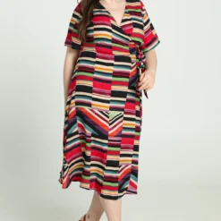 Robe Portefeuille à Rayures -Promos Robe Divine Magasin e355923d81efa58222ce8f14732479c7b258d6da 9VR332001 65 2 8