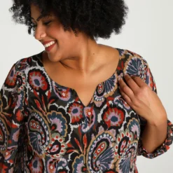 Robe Mi-longue Plissée à Imprimé Cachemire -Promos Robe Divine Magasin e7019fa3af3354a230d8afcefca0c35130ea9cb0 9YR132801 65 2 6