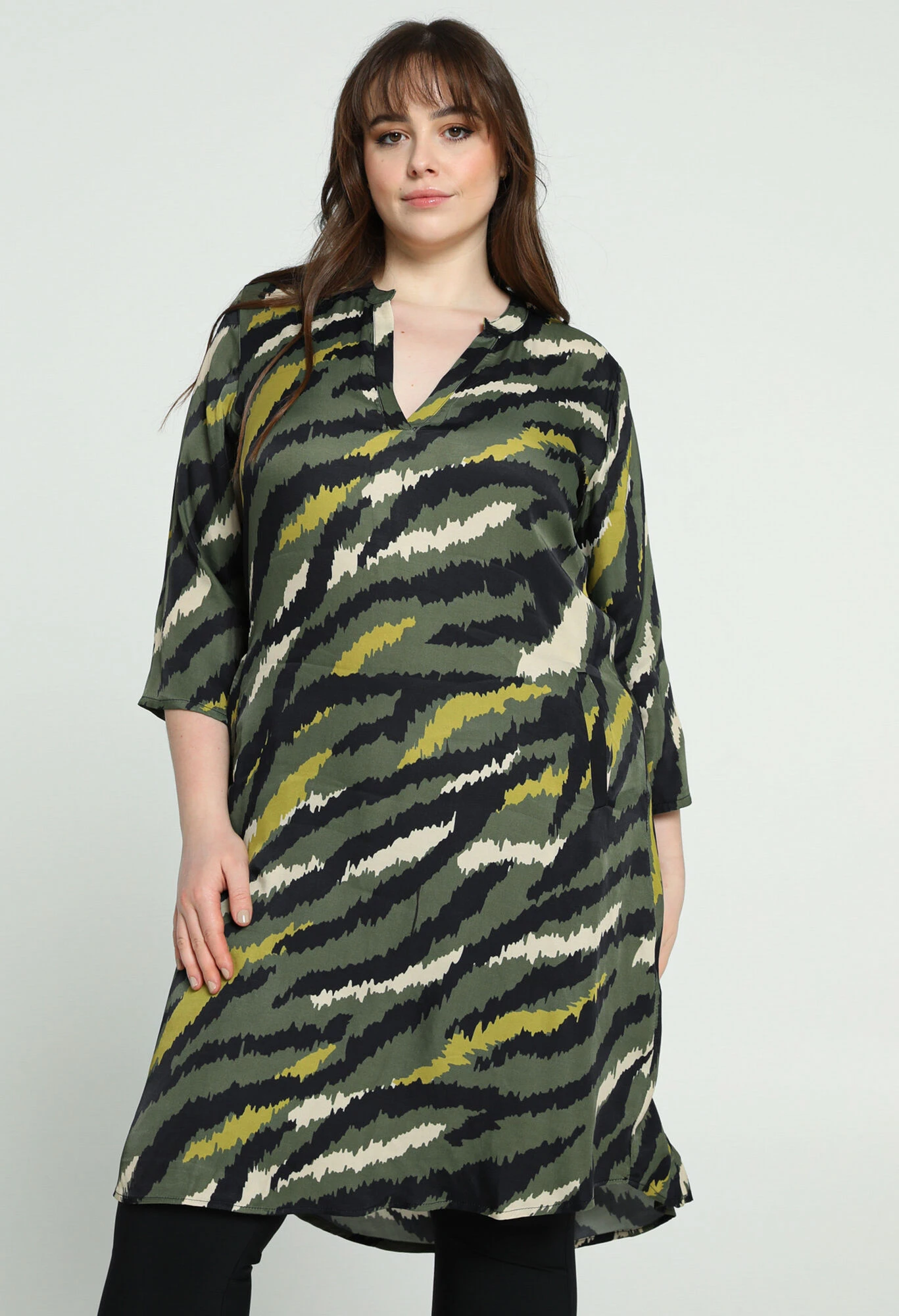 Robe Courte En Satin à Imprimé Camouflage