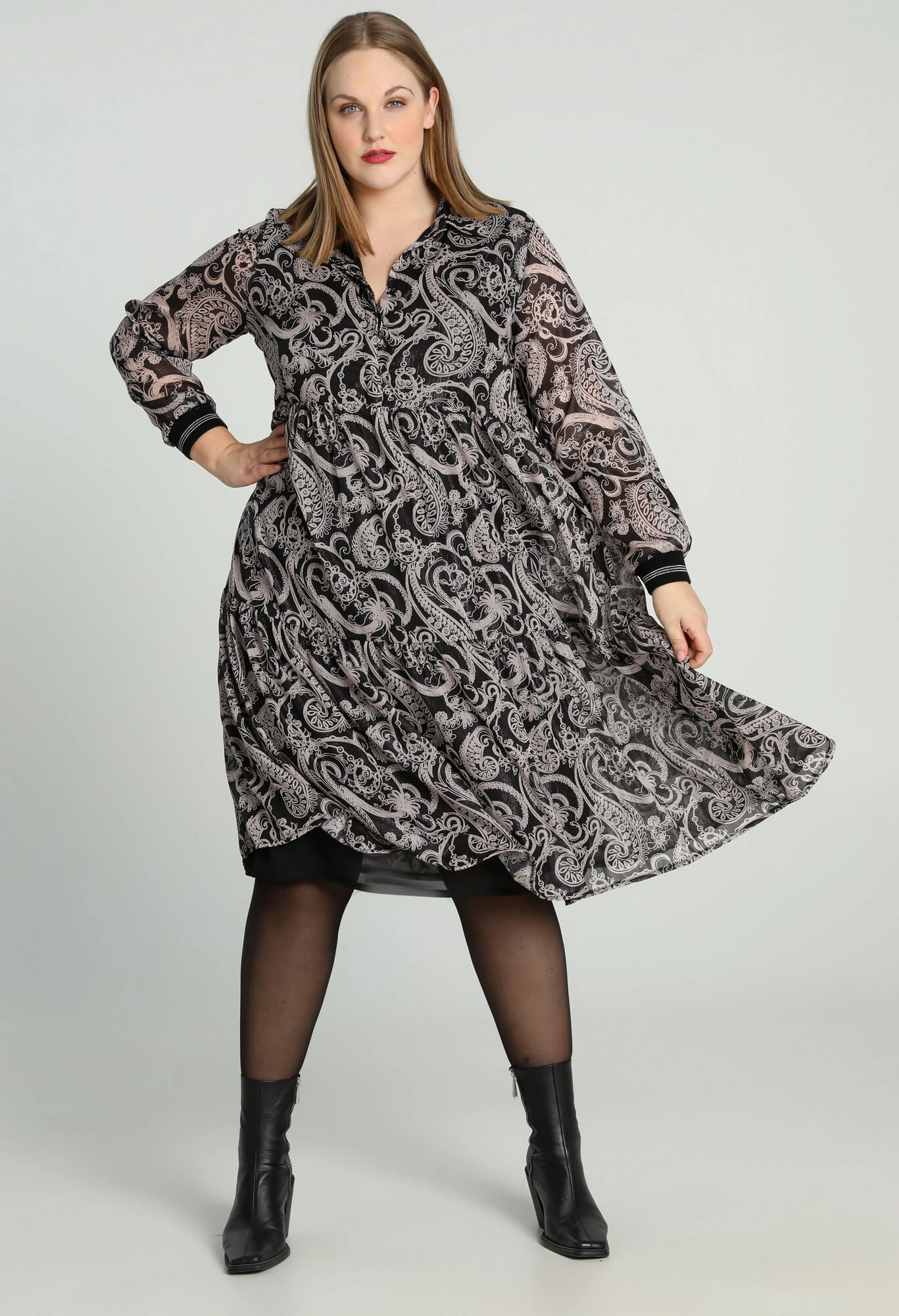 Robe Mi-longue En Voile Avec Imprimé Cachemire Et Lurex 8 Robe Mi-longue En Voile Avec Imprimé Cachemire Et Lurex – Image 6