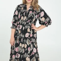 Robe Longue En Viscose Imprimé Fleuri