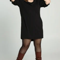 Robe Courte Unie Avec Manches Ballon ¾ -Promos Robe Divine Magasin fb36367cd59aa8f1bb397f187860c6c384fdff66 8VM121704 69 2 7