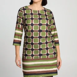 Robe Courte à Carreaux Graphiques